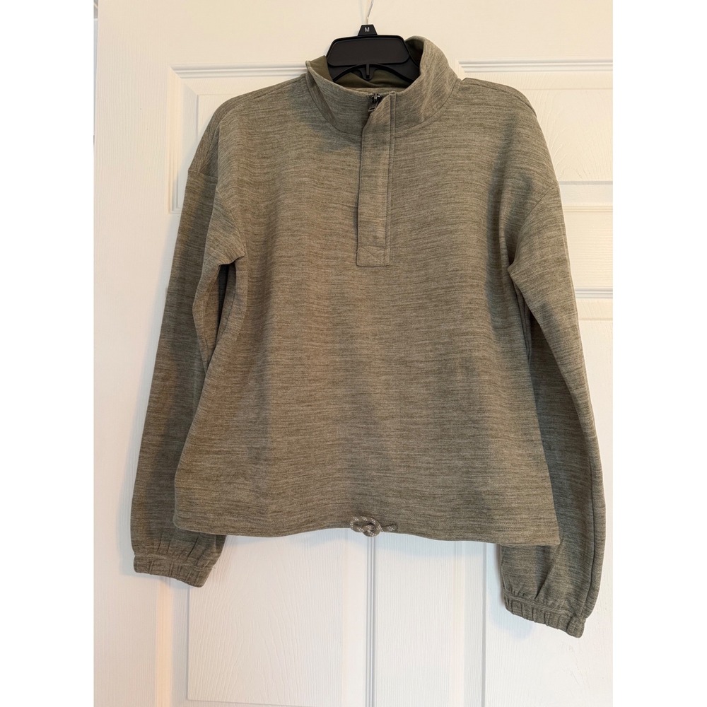 Avalanche Outdoor Supply Co Womens Quarter Zip Pullover Heather Olive Green M